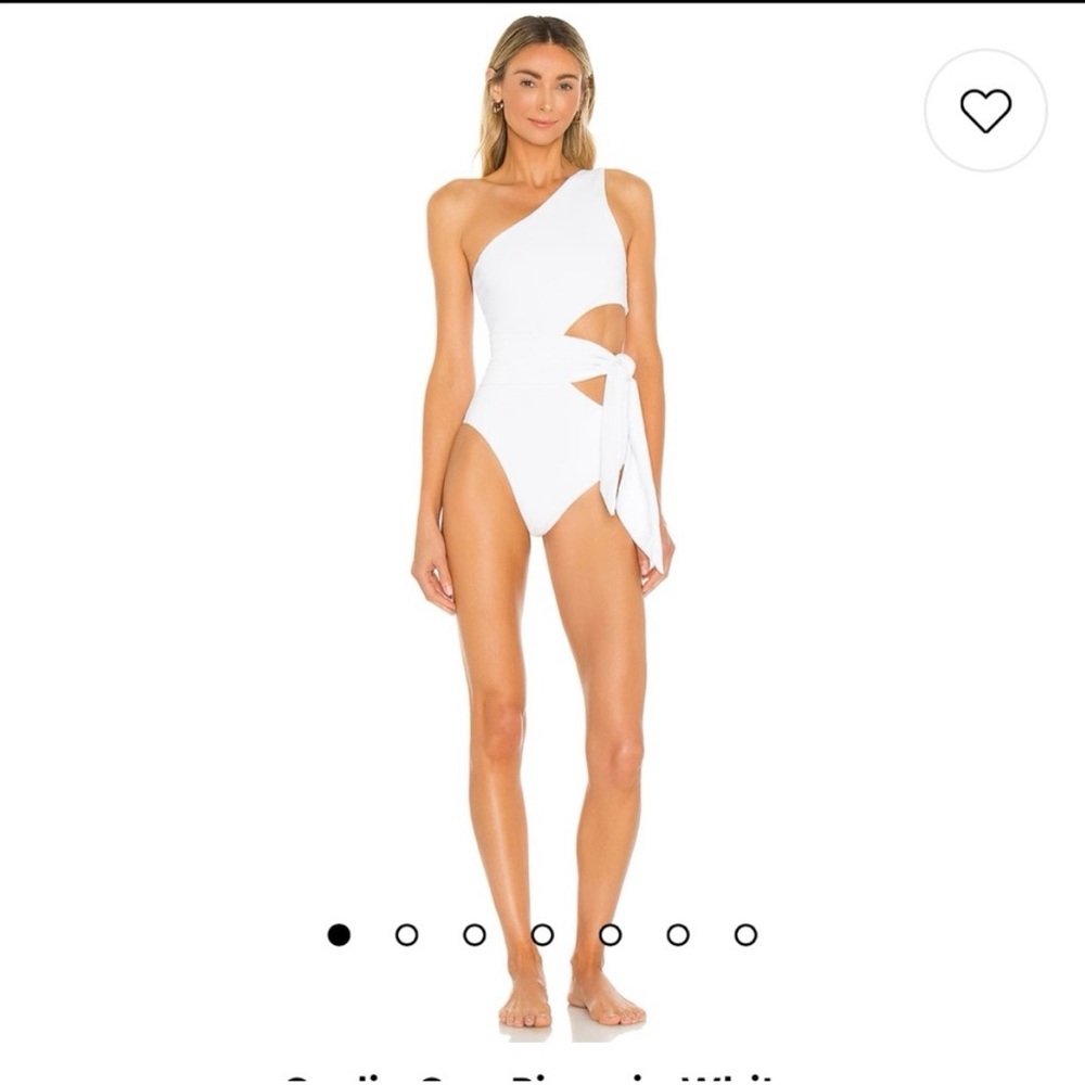 Beach Riot Carlie One Piece One Shoulder White Revolve Size Medium